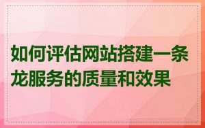 如何评估网站搭建一条龙服务的质量和效果