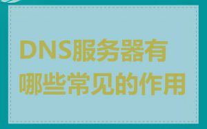 DNS服务器有哪些常见的作用
