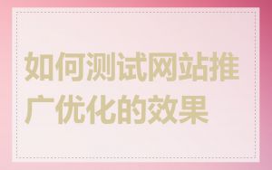 如何测试网站推广优化的效果