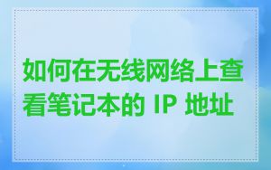 如何在无线网络上查看笔记本的 IP 地址