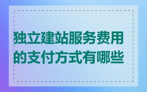 独立建站服务费用的支付方式有哪些