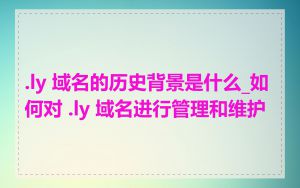 .ly 域名的历史背景是什么_如何对 .ly 域名进行管理和维护
