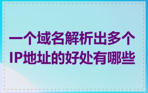 一个域名解析出多个IP地址的好处有哪些