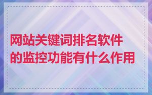 网站关键词排名软件的监控功能有什么作用