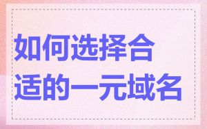 如何选择合适的一元域名