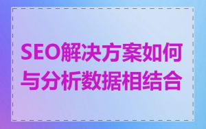 SEO解决方案如何与分析数据相结合