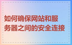 如何确保网站和服务器之间的安全连接