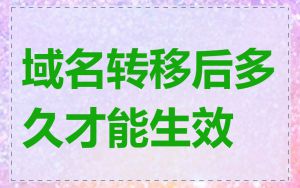 域名转移后多久才能生效