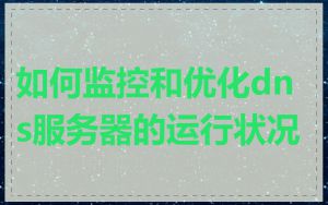 如何监控和优化dns服务器的运行状况
