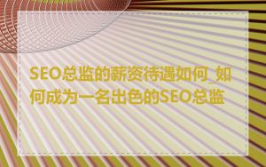 SEO总监的薪资待遇如何_如何成为一名出色的SEO总监