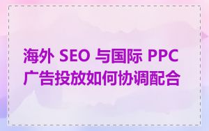海外 SEO 与国际 PPC 广告投放如何协调配合