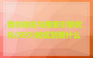 竞价排名与搜索引擎优化(SEO)的区别是什么