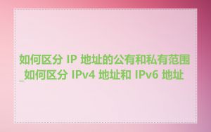 如何区分 IP 地址的公有和私有范围_如何区分 IPv4 地址和 IPv6 地址