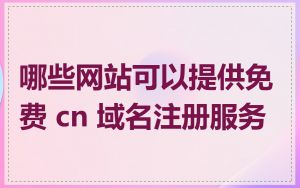 哪些网站可以提供免费 cn 域名注册服务