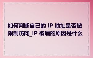 如何判断自己的 IP 地址是否被限制访问_IP 被墙的原因是什么