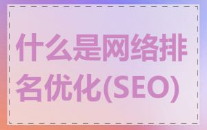什么是网络排名优化(SEO)
