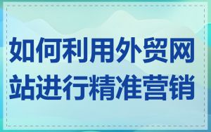 如何利用外贸网站进行精准营销