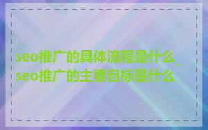 seo推广的具体流程是什么_seo推广的主要目标是什么