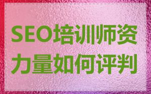 SEO培训师资力量如何评判