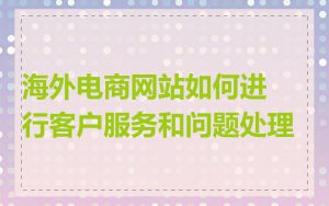 海外电商网站如何进行客户服务和问题处理