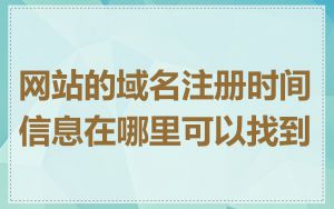 网站的域名注册时间信息在哪里可以找到