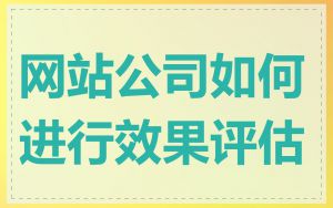 网站公司如何进行效果评估