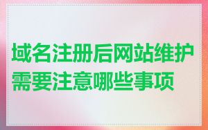 域名注册后网站维护需要注意哪些事项