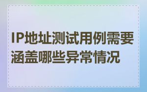 IP地址测试用例需要涵盖哪些异常情况