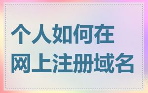 个人如何在网上注册域名