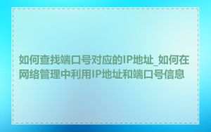 如何查找端口号对应的IP地址_如何在网络管理中利用IP地址和端口号信息