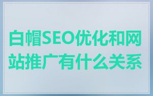 白帽SEO优化和网站推广有什么关系