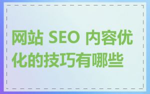 网站 SEO 内容优化的技巧有哪些