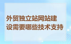 外贸独立站网站建设需要哪些技术支持