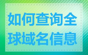 如何查询全球域名信息