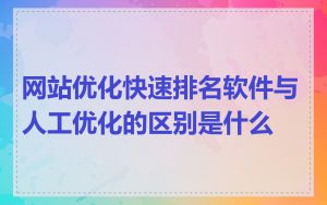 网站优化快速排名软件与人工优化的区别是什么