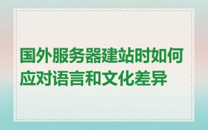 国外服务器建站时如何应对语言和文化差异