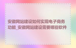 安徽网站建设如何实现电子商务功能_安徽网站建设需要哪些软件