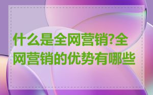 什么是全网营销?全网营销的优势有哪些