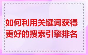 如何利用关键词获得更好的搜索引擎排名