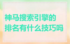 神马搜索引擎的排名有什么技巧吗