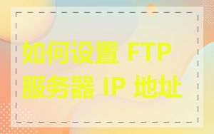 如何设置 FTP 服务器 IP 地址