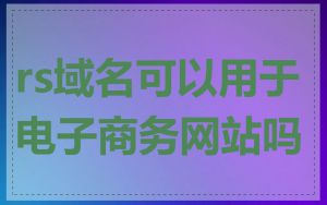 rs域名可以用于电子商务网站吗