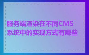 服务端渲染在不同CMS系统中的实现方式有哪些