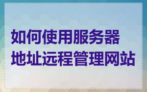 如何使用服务器地址远程管理网站