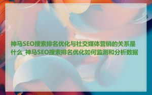 神马SEO搜索排名优化与社交媒体营销的关系是什么_神马SEO搜索排名优化如何监测和分析数据
