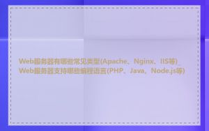 Web服务器有哪些常见类型(Apache、Nginx、IIS等)_Web服务器支持哪些编程语言(PHP、Java、Node.js等)