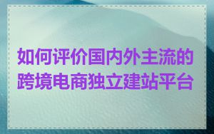 如何评价国内外主流的跨境电商独立建站平台