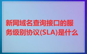 新网域名查询接口的服务级别协议(SLA)是什么