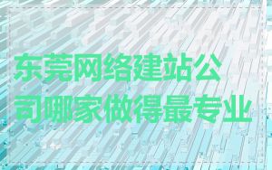东莞网络建站公司哪家做得最专业