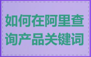 如何在阿里查询产品关键词